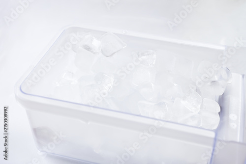 Ice cubes on white background