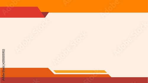 Warm orange and red ribbon frame background presentation with cream center