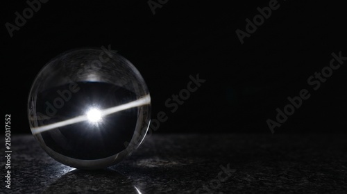 Obsidian Glass Sphere Light Ray Data Protection Background
