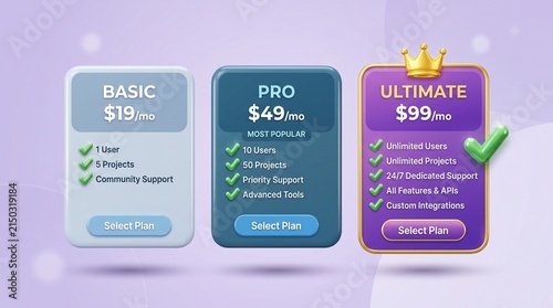Choose the perfect service a visual representation of diverse subscription models and flexible pricing tiers to match every user's needs
