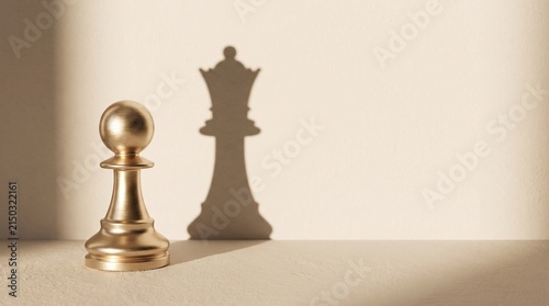 Queen Chess Piece Shadow Cast Minimal Wall Background