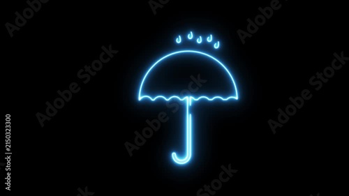 Umbrella and rain drops icon. Waterproof icon. Protection, safety.