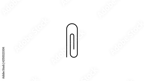aper clip animated icon. Paperclip spin line animation.