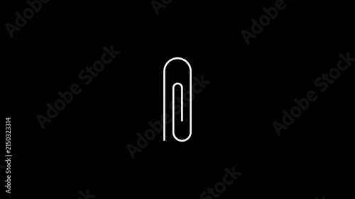 aper clip animated icon. Paperclip spin line animation.