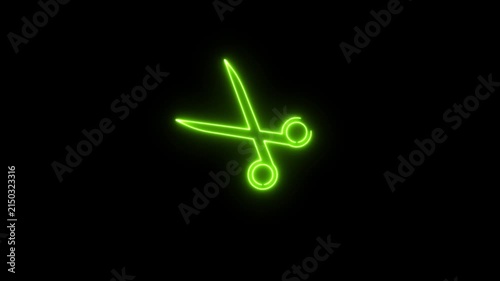 Scissors cutting seamless icon animation.Hairdresser,