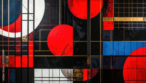 Abstract Art Geometric Shapes Composition.