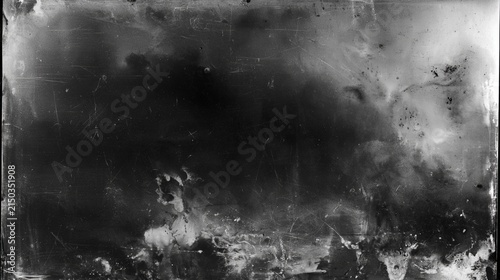Abstract Darkroom Texture with Chemical Effects in Film Developing Process Captured in Black and White