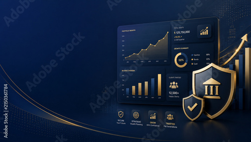 Premium Wealth Management Dashboard with Portfolio Growth and Financial Security