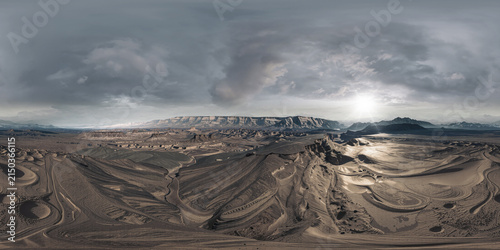 Dramatic Volcanic Planet Equirectangular Panorama 3D Render, vr, generative ai