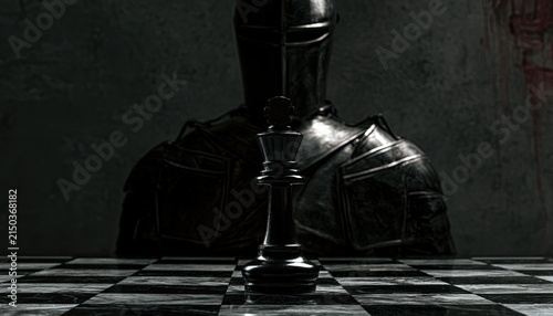 Dark Knight Chess King Strategy Symbolism.