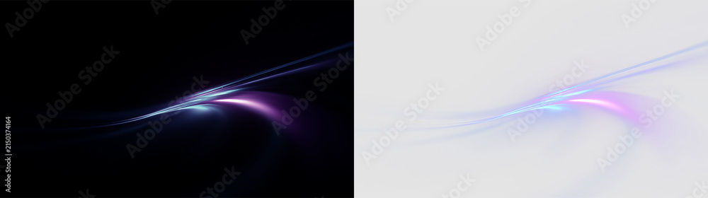 Fototapeta premium Colorful light waves on a transparent background moving softly across the space in a smooth pattern during daytime