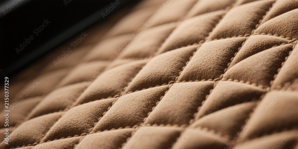 Obraz premium Seamless diamond quilted brown suede or Alcantara fabric pattern
