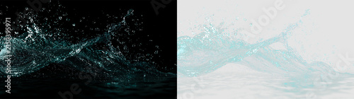 Foto Splashes of water create a dynamic scene on a transparent background with drople