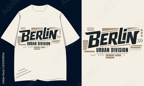 Barlin Urban Division Vintage Streetwear Typography Tshirt Vector