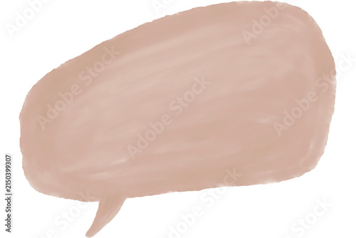 Brown watercolor texture speech bubble clipart element