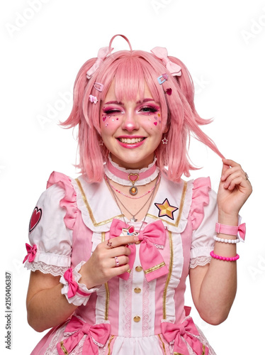 Teenage Cosplayer Colorful Wig