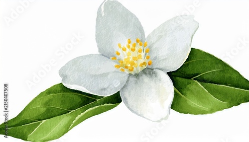 jasmine flower watercolor object isolated