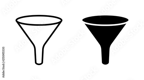 Funnel icon set for business marketing and liquid filtration vector illustration