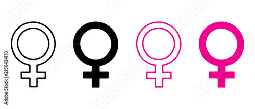 Female gender icon representing feminism, women empowerment, equality, identity, rights, and social awareness in vector design.