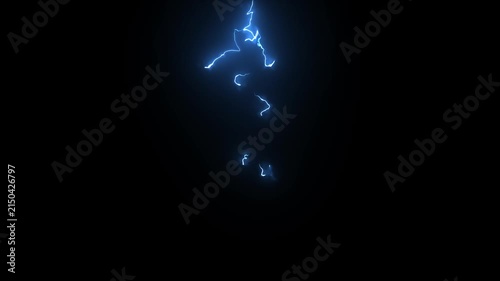 Realistic Blue Lightning Energy Burst with Electric Thunder Flash VFX Animation