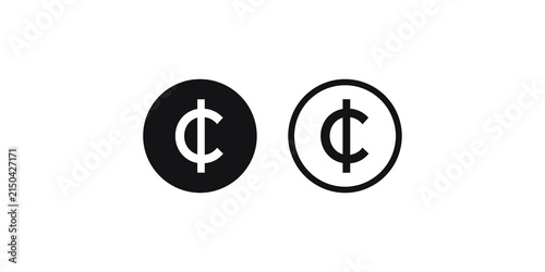 Black and white ghana cedi currency symbol icon for financial transactions and economic representation.
