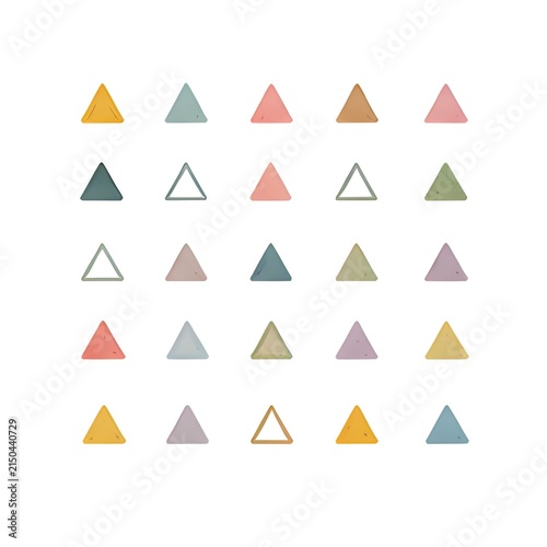 Colorful hand drawn triangles on white background with triangle geometric handdrawn colorful minimalist illustration abstract background creative multicolor decorative