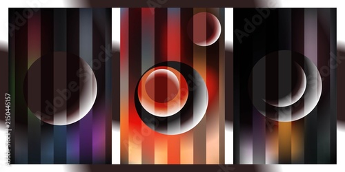фотографія Planetary Art Gradient Spheres On Striped Panels
