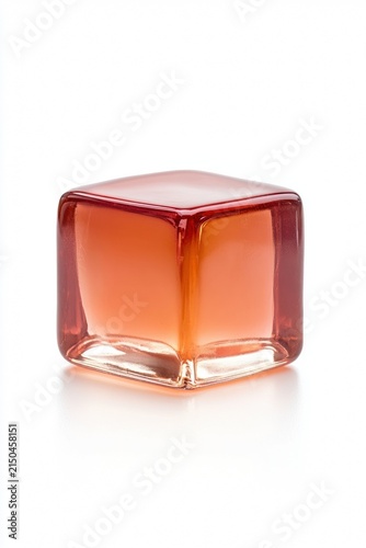 Translucent jelly cube isolated for branding, mockups, and creative design.