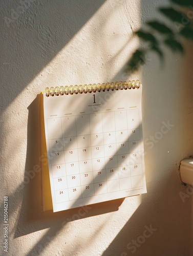 wall calendar with every date printed as 