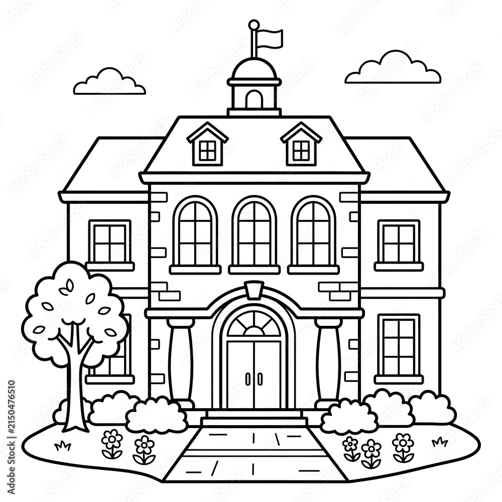 Fototapeta premium Old fashioned house with a person standing in front.