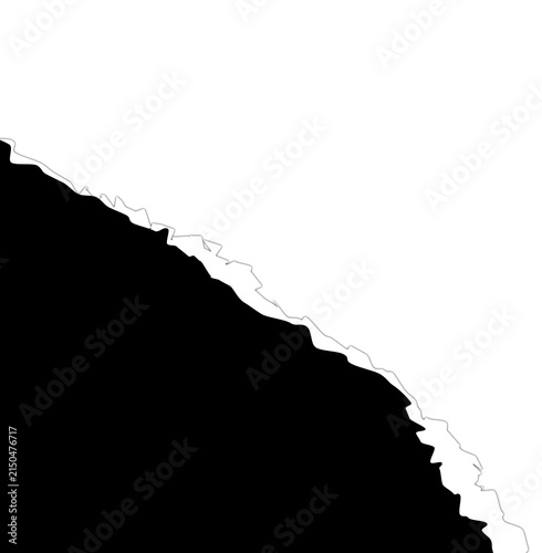 Картината върху платно Abstract black and white diagonal shape with a rough torn paper edge design