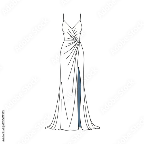 Elegant evening gown sketch