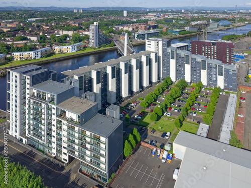 Modern high rise student flats in Glasgow