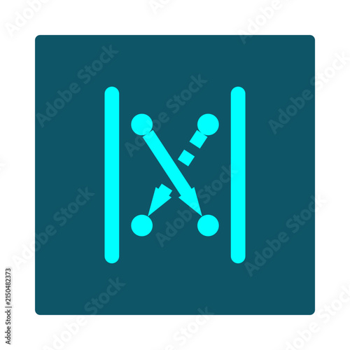 Fotografía Determinant Icon-matrix bars framing four nodes with crossed diagonal arrows for