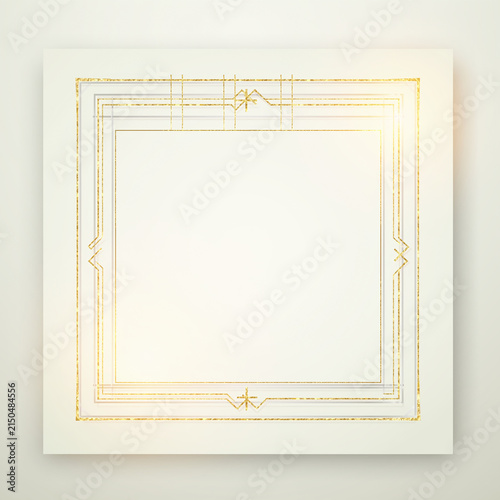Elegant luxury frame with gold foil accents and geometric lines