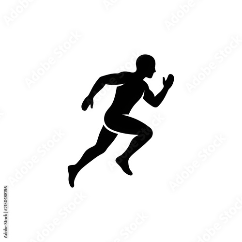 Athlete sprinting in dynamic motion silhouette 1.