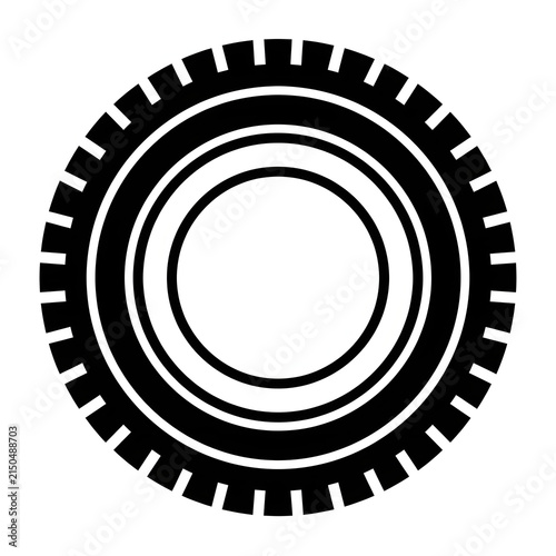 Black and white circular target pattern design.