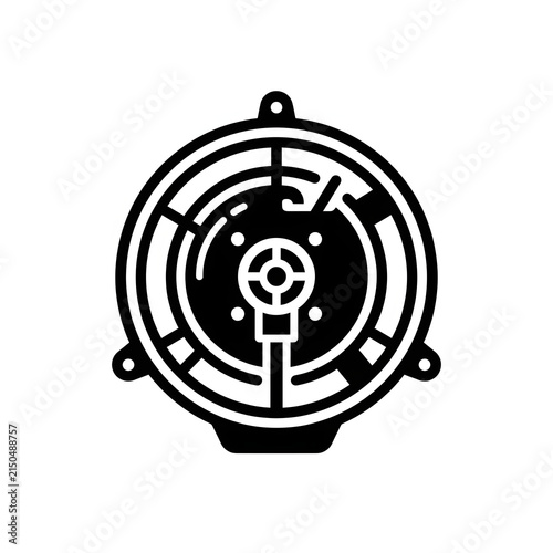 Black and white clock face with Roman numerals and hands.
