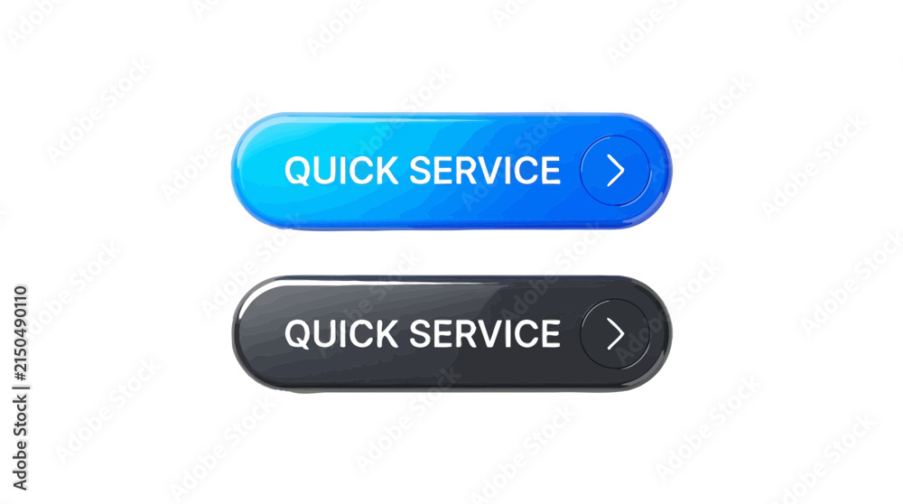 Fototapeta premium Quick service vector button graphic featuring modern rounded shapes with gradient blue and dark grey colors