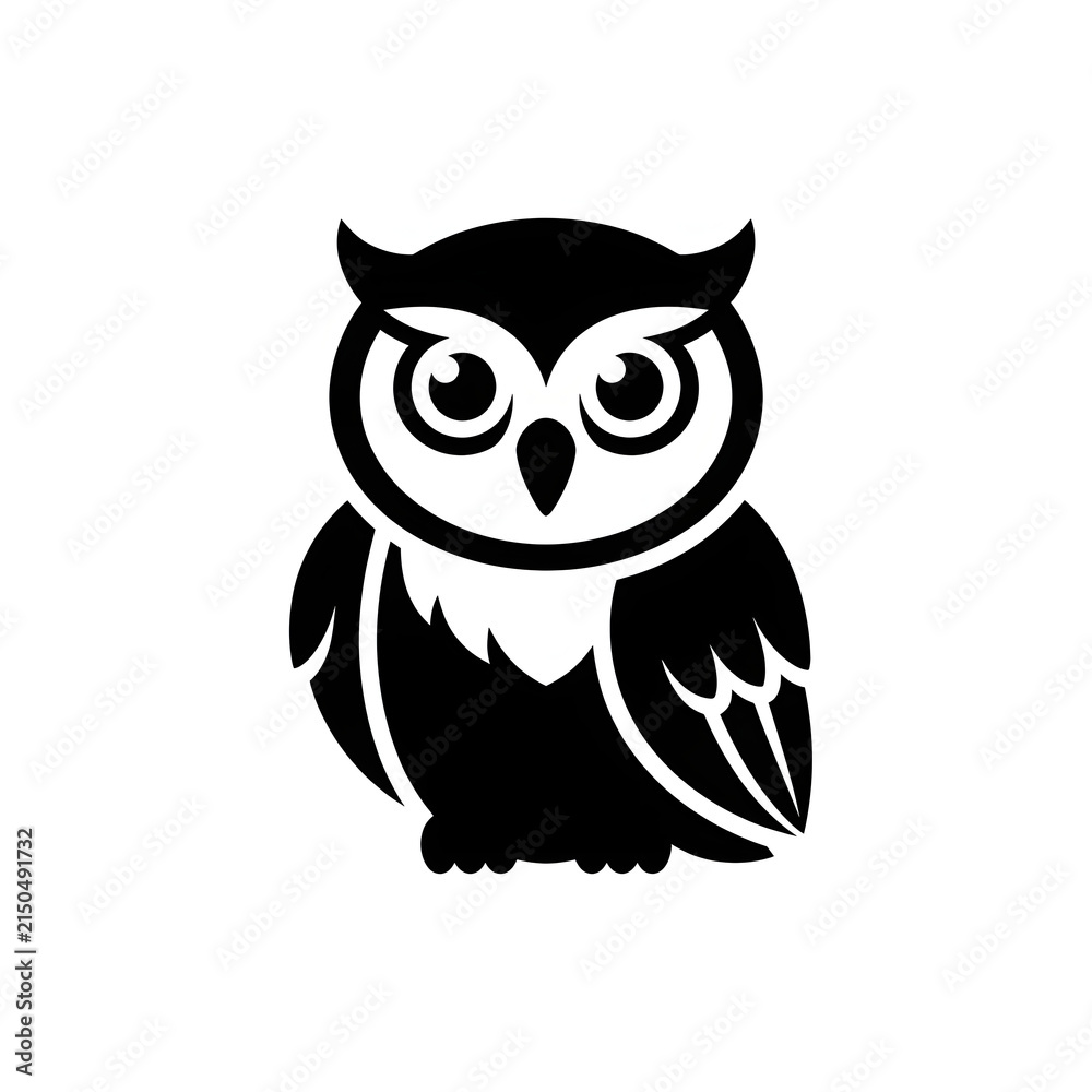 Obraz premium Black and white illustration of a smiling cartoon raccoon.