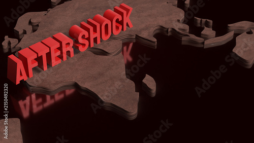 Obraz na plátně Aftershock Across Fractured Tectonic Plates Disaster Concept 3d render