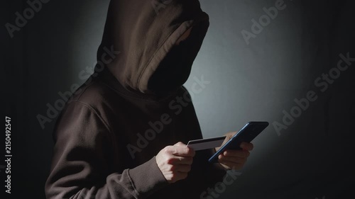 Scammer Hacker Using Phone and Credit Card for Online Fraud