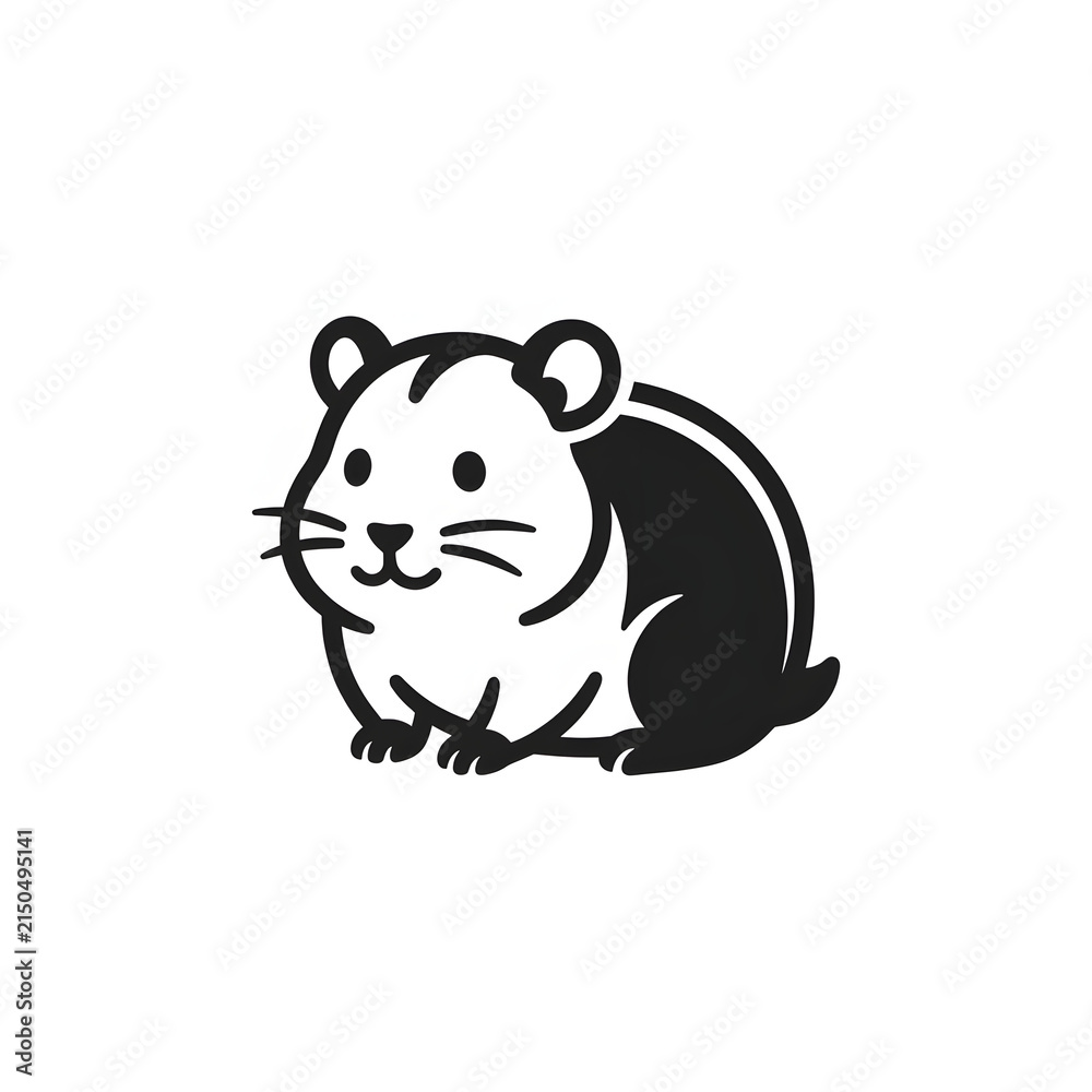Fototapeta premium Cute cartoon black and white panda bear sitting.