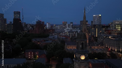 A Truck Shot Passing St Philips Church and Salford Cathedral