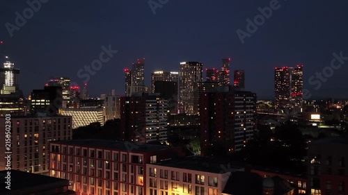 A Truck Shot Across Salford's Skyline At Dusk