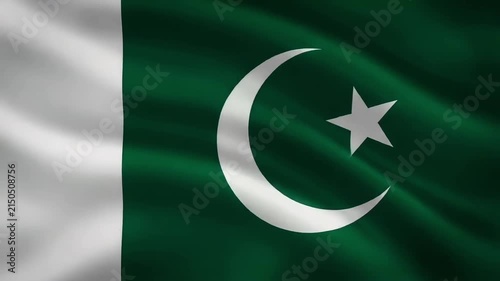 Pakistan national flag waving close up for independence day patriotic background and celebration design