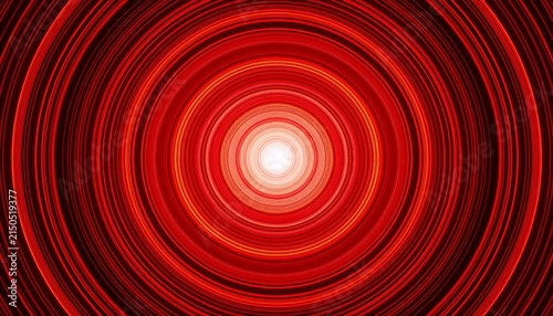 Concentric Radiant Red Circles Around A Luminous Center Void
