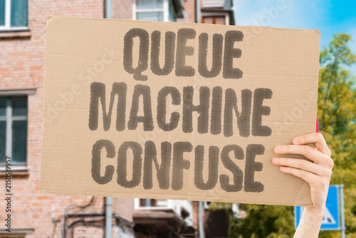 Quadro su tela "Queue machine confuse" No one knows where the line for the terminal ends