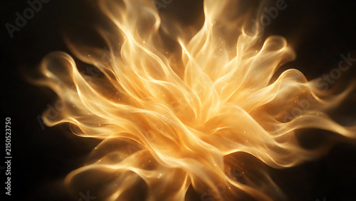 Golden Fire Flame Burst Abstract