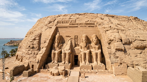 Abu Simbel Temples, Egypt: Majestic Colossal Statues, Ancient Architecture, Nile River View